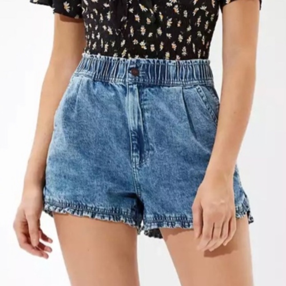 American Eagle Denim High Waisted Mom Shorts